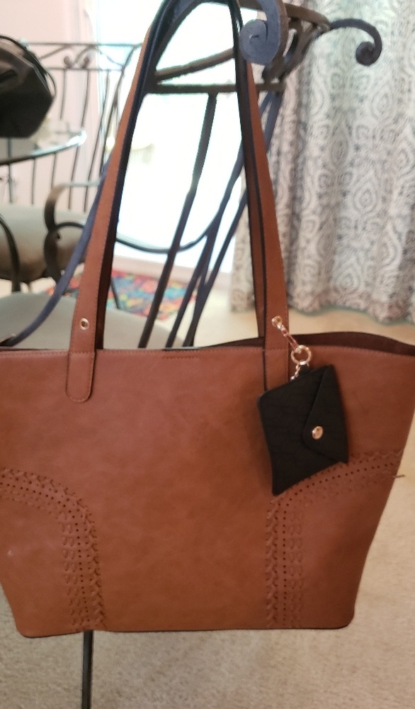 Brown shoulder tote
